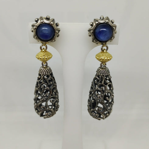 Orecchini Donna Pendenti Argento 925 Cianite Blu Vitiello Jewelry | Gioiellitosti.it