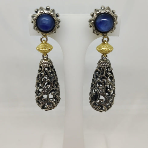 Orecchini Donna Pendenti Argento 925 Cianite Blu Vitiello Jewelry | Gioiellitosti.it