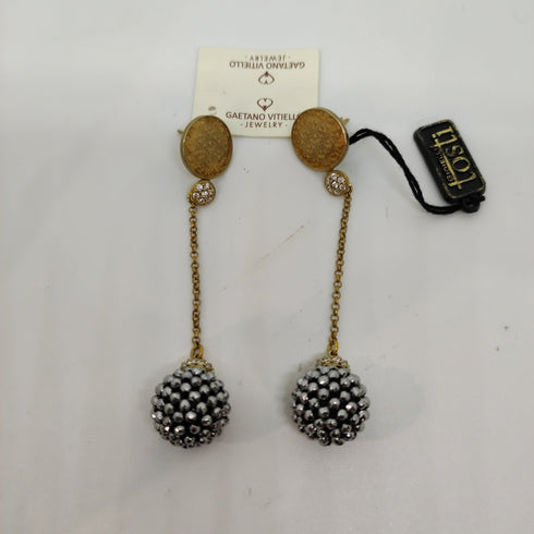 Orecchini Donna Pendenti Argento 925 dorato e zirconi G. Vitiello Jewelry | Gioiellitosti.it