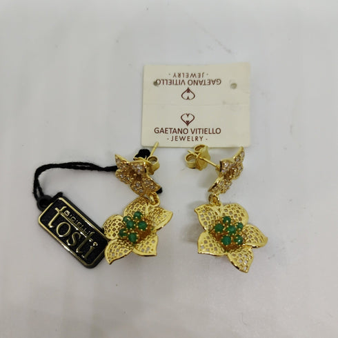 Orecchini Donna Pendenti Argento 925 dorato Fiore Vitiello Jewelry | Gioiellitosti.it