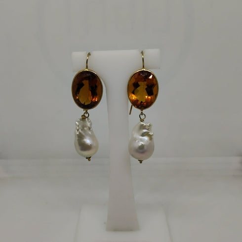 Orecchini Donna Pendenti Argento 925 Perle e Topazio Vitiello Jewelry | Gioiellitosti.it