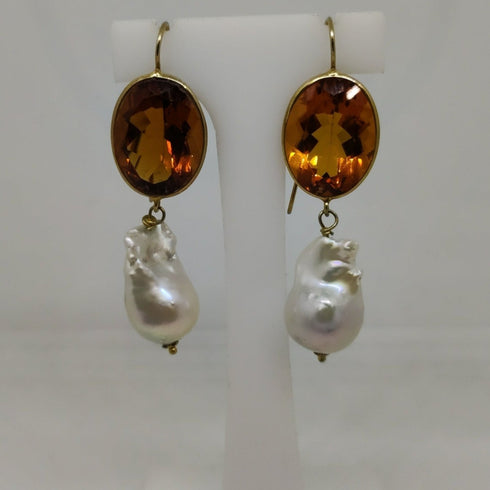 Orecchini Donna Pendenti Argento 925 Perle e Topazio Vitiello Jewelry | Gioiellitosti.it