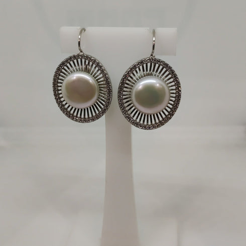 Orecchini Donna Pendenti Argento 925 perle e zirconi Vitiello Jewelry | Gioiellitosti.it