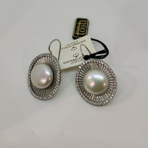 Orecchini Donna Pendenti Argento 925 perle e zirconi Vitiello Jewelry | Gioiellitosti.it