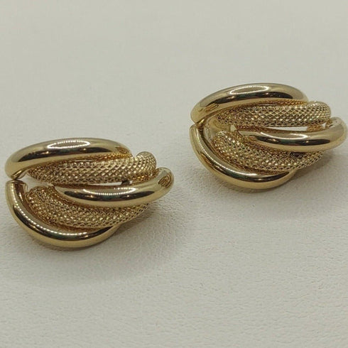 Orecchini oro 18 kt 2 colori Bottone a grappolo 4,10 gr | Gioiellitosti.it