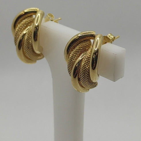 Orecchini oro 18 kt 2 colori Bottone a grappolo 4,10 gr | Gioiellitosti.it