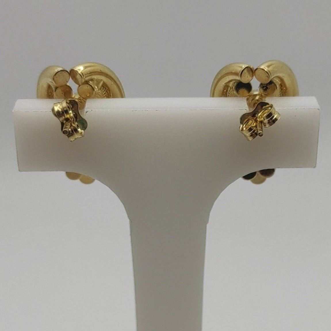 Joidart Orecchini Taglio – Orecchini A Bottone Doppio In Metallo Placcato Oro 24K, Design Minimalista E Artigianale - 2