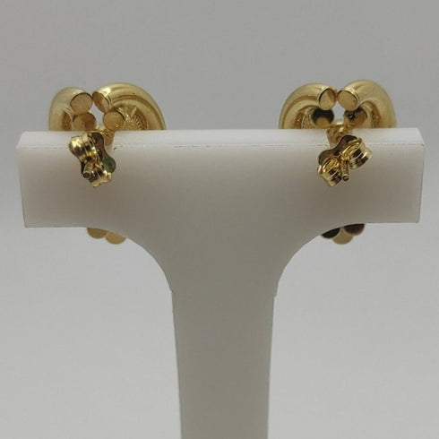 Orecchini oro 18 kt 2 colori Bottone a grappolo 4,10 gr | Gioiellitosti.it