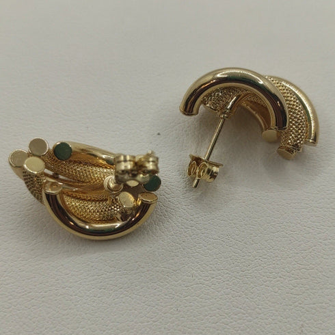 Orecchini oro 18 kt 2 colori Bottone a grappolo 4,10 gr | Gioiellitosti.it