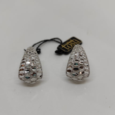 Orecchini oro 18 kt bianco da donna Modello semicerchio traforato 5,30 gr | Gioiellitosti.it