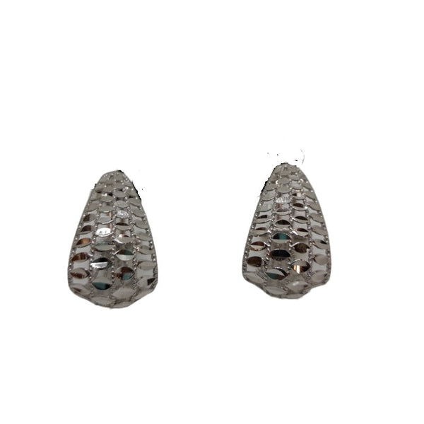 Orecchini oro 18 kt bianco da donna Modello semicerchio traforato 5,30 gr | Gioiellitosti.it