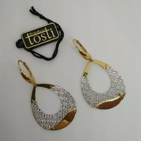 Orecchini oro 18 kt Donna 2 colori pendenti 3,60 gr | Gioiellitosti.it