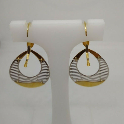 Orecchini oro 18 kt Donna 2 colori pendenti 3,60 gr | Gioiellitosti.it