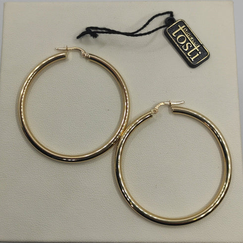 Orecchini oro 18 kt Donna cerchio liscio 4,00 gr | Gioiellitosti.it