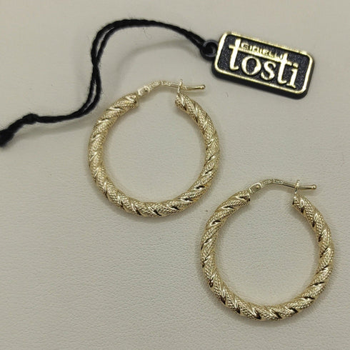 Orecchini oro 18 kt donna cerchio torchon 2,50 gr | Gioiellitosti.it