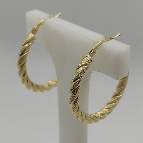 Orecchini oro 18 kt donna cerchio torchon 2,50 gr | Gioiellitosti.it