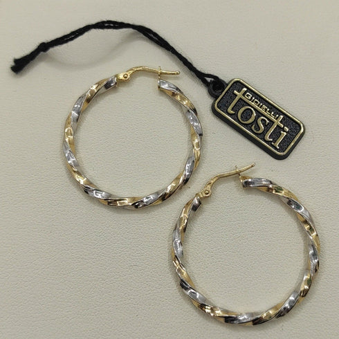 Orecchini oro 18 kt donna cerchio torchon 3,00 gr | Gioiellitosti.it