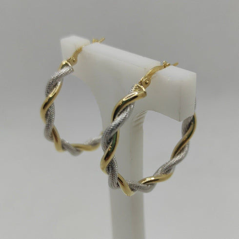 Orecchini oro 18 kt donna cerchio torchon 3,50 gr | Gioiellitosti.it