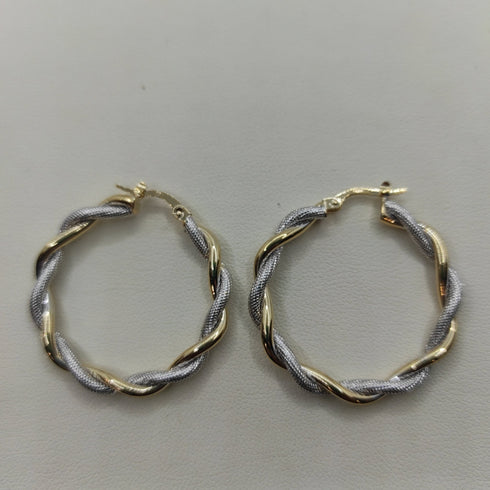 Orecchini oro 18 kt donna cerchio torchon 3,50 gr | Gioiellitosti.it