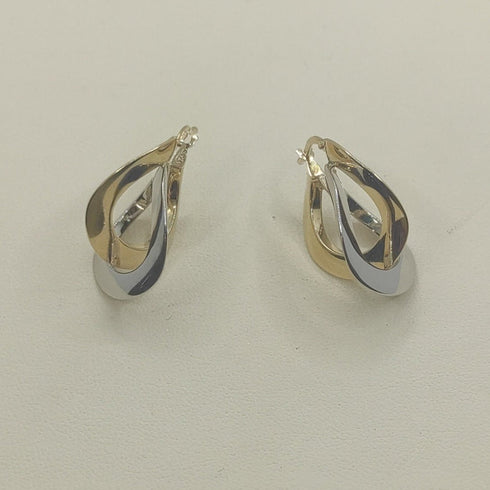 Orecchini oro 18 kt Donna doppio cerchio 2 colori 4,20 gr | Gioiellitosti.it