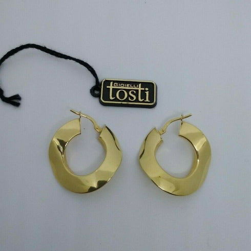 Orecchini oro 18 kt donna modello cerchio piatto 3,70 gr | Gioiellitosti.it