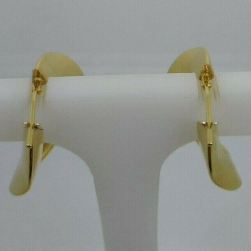 Orecchini oro 18 kt donna modello cerchio piatto 3,70 gr | Gioiellitosti.it