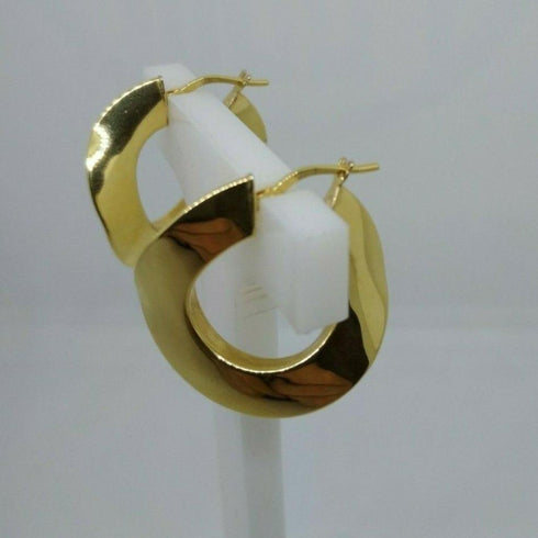 Orecchini oro 18 kt donna modello cerchio piatto 3,70 gr | Gioiellitosti.it