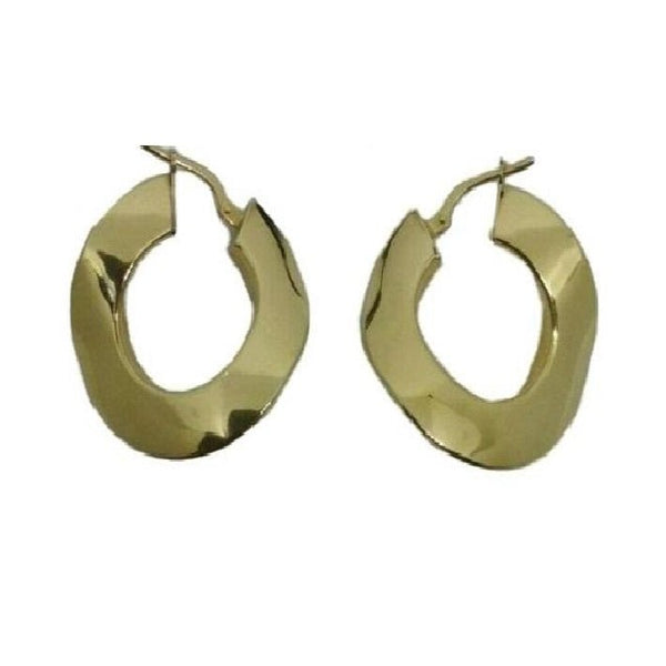 Orecchini oro 18 kt donna modello cerchio piatto 3,70 gr | Gioiellitosti.it