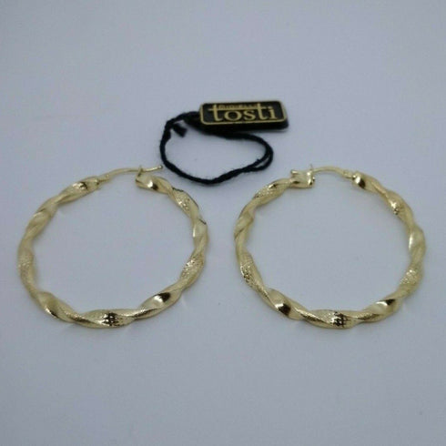 Orecchini oro 18 kt Donna modello cerchio torchon 3,10 gr | Gioiellitosti.it