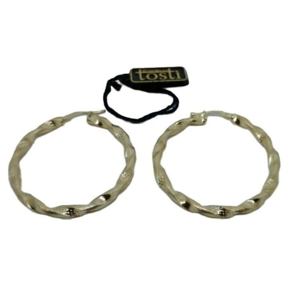 Orecchini oro 18 kt Donna modello cerchio torchon 3,10 gr | Gioiellitosti.it