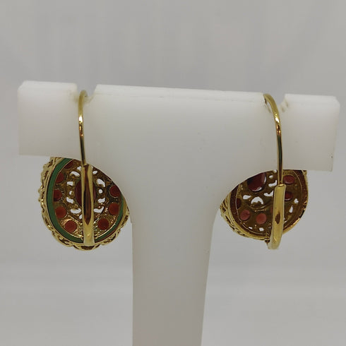 Orecchini oro 18 kt Donna Pendenti filigranati con granato rosso scuro | Gioiellitosti.it