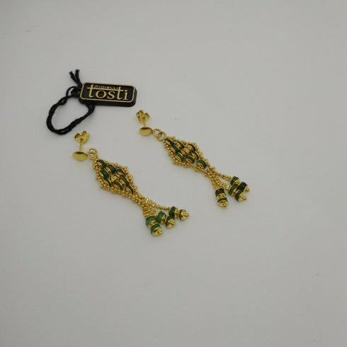 Orecchini oro 18 kt Donna pendenti rombo pietra verde 5,00 gr | Gioiellitosti.it
