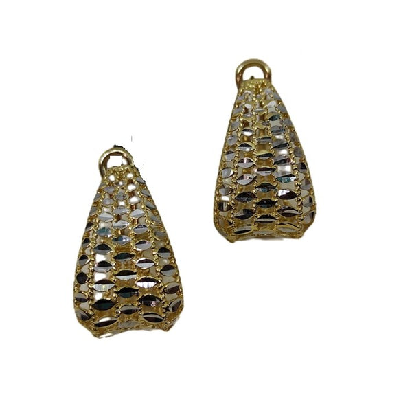 Orecchini oro 18 kt Giallo e Bianco Semicerchio traforato 6,20 gr | Gioiellitosti.it