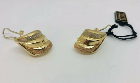 Orecchini oro 18 kt giallo lucido satinato clips 5,60 gr | Gioiellitosti.it