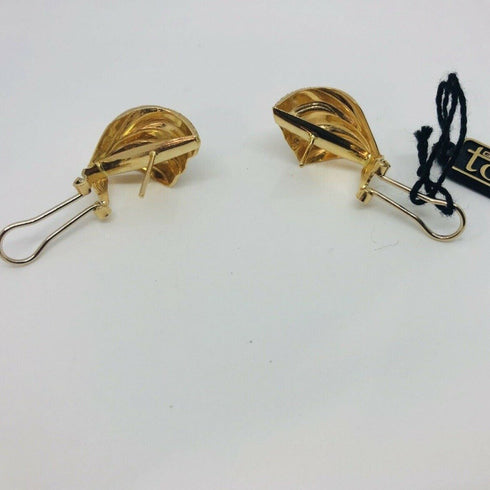Orecchini oro 18 kt giallo lucido satinato clips 5,60 gr | Gioiellitosti.it