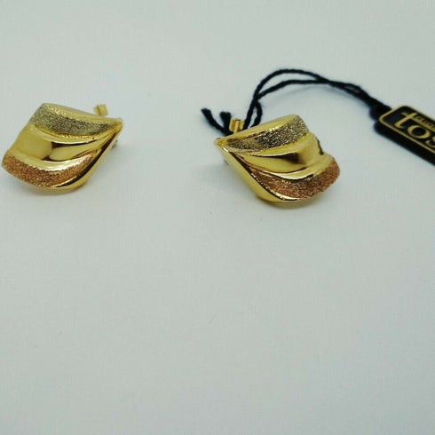 Orecchini oro 18 kt giallo lucido satinato clips 5,60 gr | Gioiellitosti.it