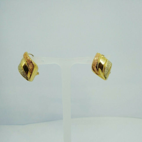 Orecchini oro 18 kt giallo lucido satinato clips 5,60 gr | Gioiellitosti.it
