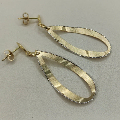 Orecchini oro 18k pendenti 2 colori 4 gr | Gioiellitosti.it