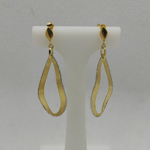 Orecchini oro 18k pendenti 2 colori 4 gr | Gioiellitosti.it