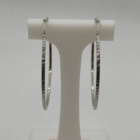 Orecchini oro bianco 18 kt Cerchio grande 5,90 gr | Gioiellitosti.it