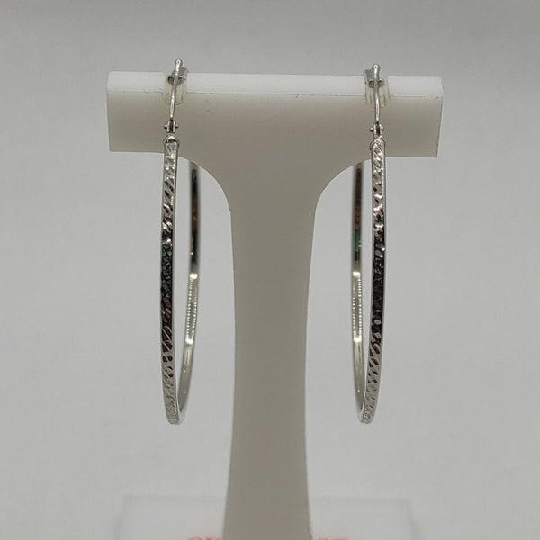 Orecchini oro bianco 18 kt Cerchio grande 5,90 gr | Gioiellitosti.it