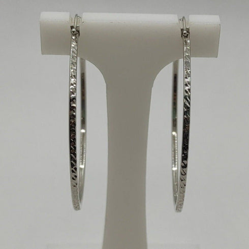 Orecchini oro bianco 18 kt Cerchio grande 5,90 gr | Gioiellitosti.it