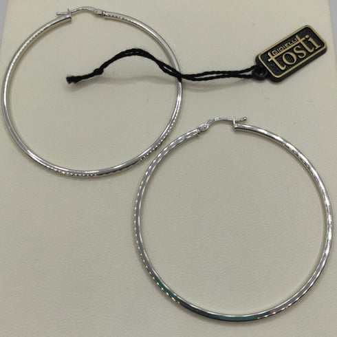 Orecchini oro bianco 18 kt Cerchio grande 5,90 gr | Gioiellitosti.it