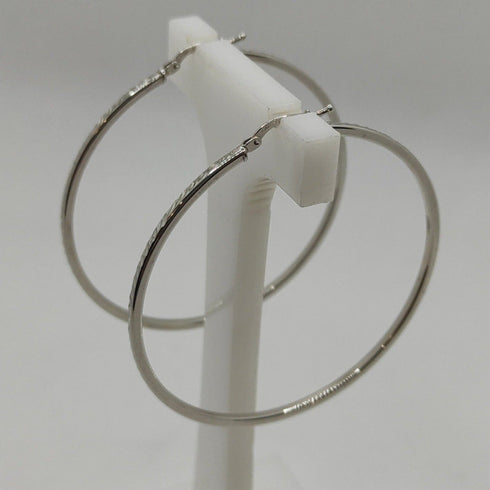 Orecchini oro bianco 18 kt Cerchio grande 5,90 gr | Gioiellitosti.it