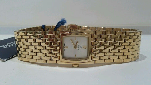 Orologio donna Bulova Classico quadrato bracciale placcato oro | Gioiellitosti.it