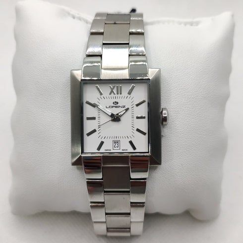 Orologio quadrato Acciaio Lorenz 21715AU Swiss Made | Gioiellitosti.it