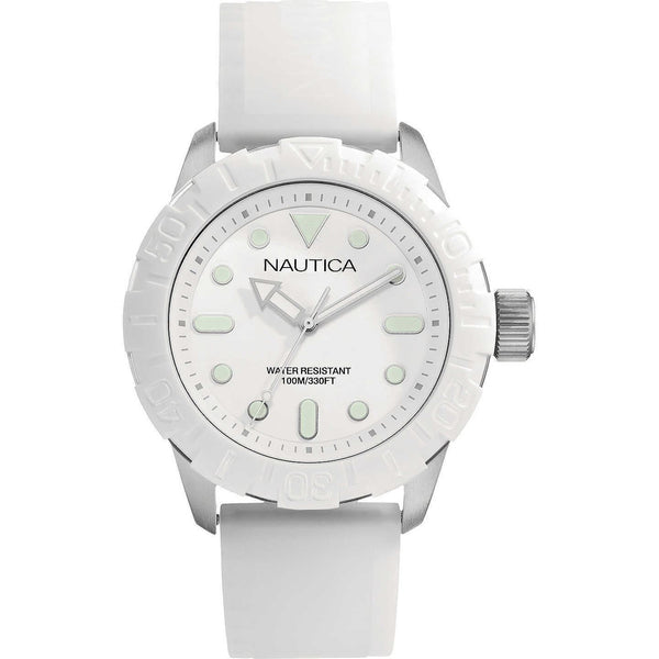 Orologio Unisex Nautica A09603G WR 100M acciaio cinturino gomma bianco | Gioiellitosti.it