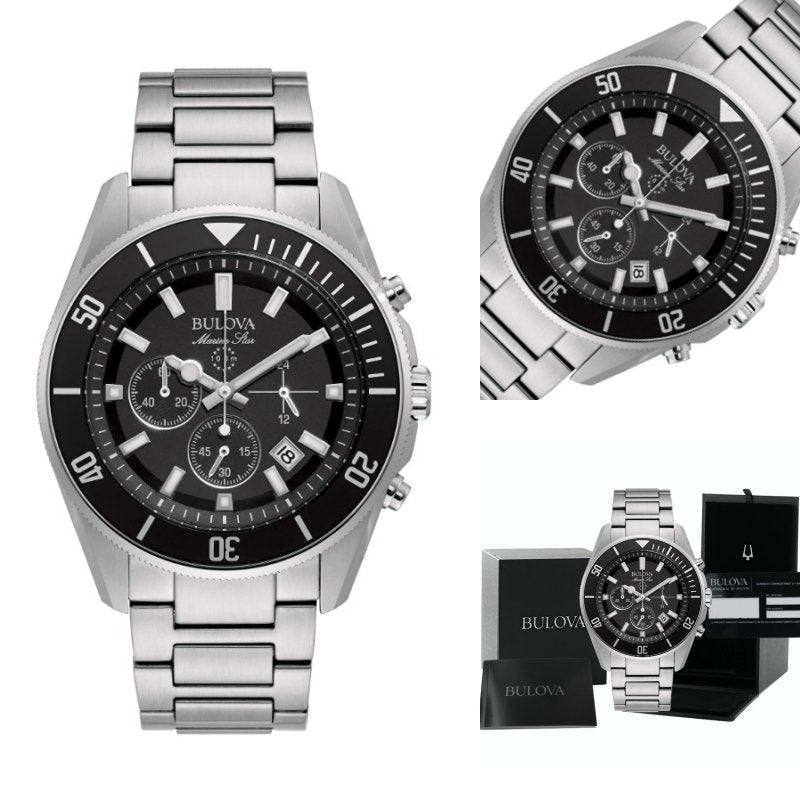 Bulova 98B353 Marine Star Chrono 100M Black