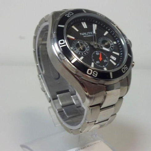 Orologio uomo cronografo Nautica NAD18525G cassa bracciale acciaio WR 100M Nero | Gioiellitosti.it