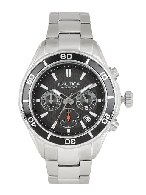 Orologio uomo cronografo Nautica NAD18525G cassa bracciale acciaio WR 100M Nero | Gioiellitosti.it